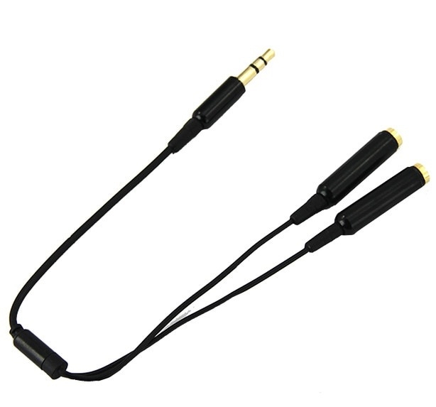 تبدیل یک به دو هدفون کابل دار,اسپلیتر صدا با کیفیت,audio splitter اتصال دو هدفون به یک لپ تاپ,اسپلیتر صدا,دو اسپیکر به یک کامپیوتر