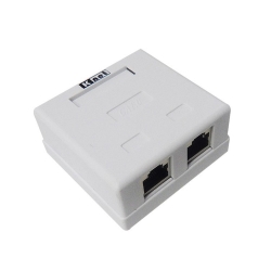 خرید عمده کیستو نباکس دو پورت کته سیکس کی نت,دارای سوکت RJ45,باکس پریز روکار همراه باکیستون