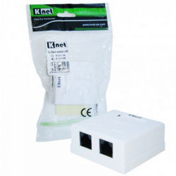خرید عمده کیستون باکس شاتر دار دو پورت برند کی نت,دارای پورت RJ45,همراه باکیستون شاتر دار 90 درجه 