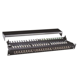 خرید عمده پچ پنل 24 پورت کیستون دار cat6aشیلدار برند کی نت, مشخصات پچ پنل 24 پورت همراه باکیستون کت سیکس ای شیلدار برند کی نت,پچ