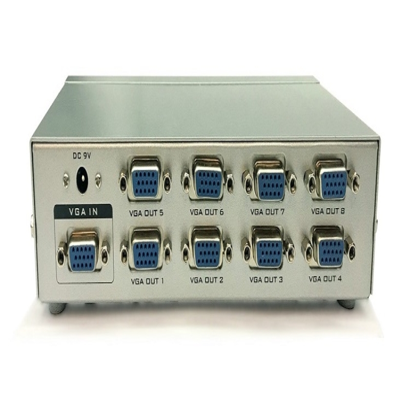 خرید عمده اسپلیتر هشت پورت وی جی ای , splitter 8 Port VGA, فروش همکاری اسپلیتر هشت پورت وی جی ای , اتصال یک دستگاه به هشت مانیتو