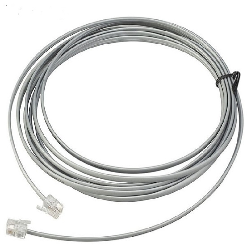 خرید عمده کابل RJ11 دو متری معمولی , قیمت همکاری کابل تلفن RJ11 دو متری , کابل تلفن دو متری معمولی