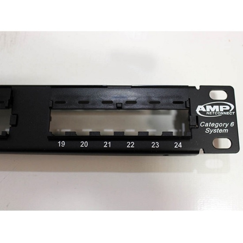 خرید عمده پچ پنل 24 پورت  بدون شیلد Cat6 امپ, قیمت همکاری پچ پنل 24 پورت Cat6 امپ, پچ پنل بیست وچهار پورت کت سیکس UTP امپ