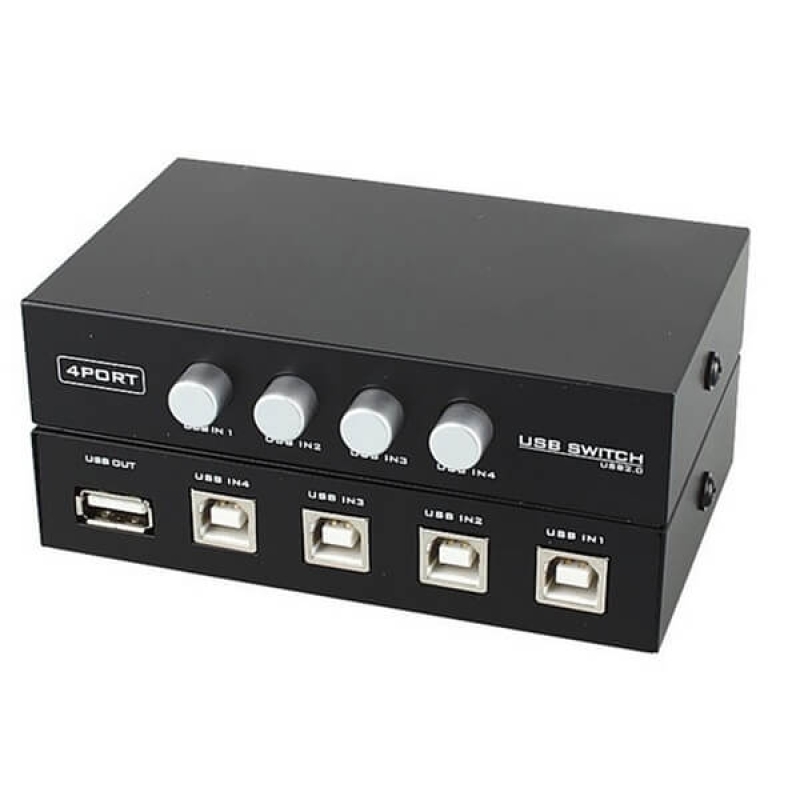 خرید عمده دیتا سوئیچ دستی 4 پورت V-net,اتصال 4 کامپیوتر به 1 پرینتر,سوئیچ پرینتر دستی 4 پورت برند وی نت,قیمت عمده دیتا سوئیچ 4 پ