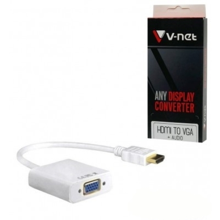 خرید عمده تبدیل HDMI TO VGA صدا دارV-NET,خرید عمده مبدل HDMI به VGA همراه کابل صدا وی نت,قیمت عمده مبدل HDMI به VGA صدا دار