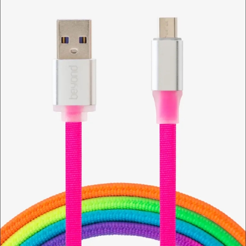 کابل شارژ فست بیاند چند رنگ ba531,کابل شارژ micro usb led beyond ba531 گارانتی اسپیرو