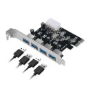 خرید عمده کارت یو اس بی تری 4 پورت , تبدیل pcie to usb3 4 port