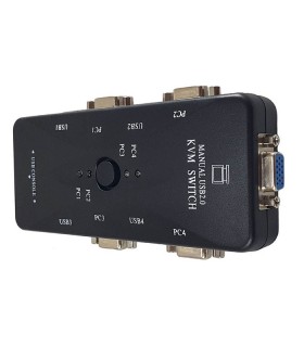 کی وی ام سوئیچ 4 پورت وی جی ای برای سوئیچ کردن بین 4 سیستم کامپیوتر