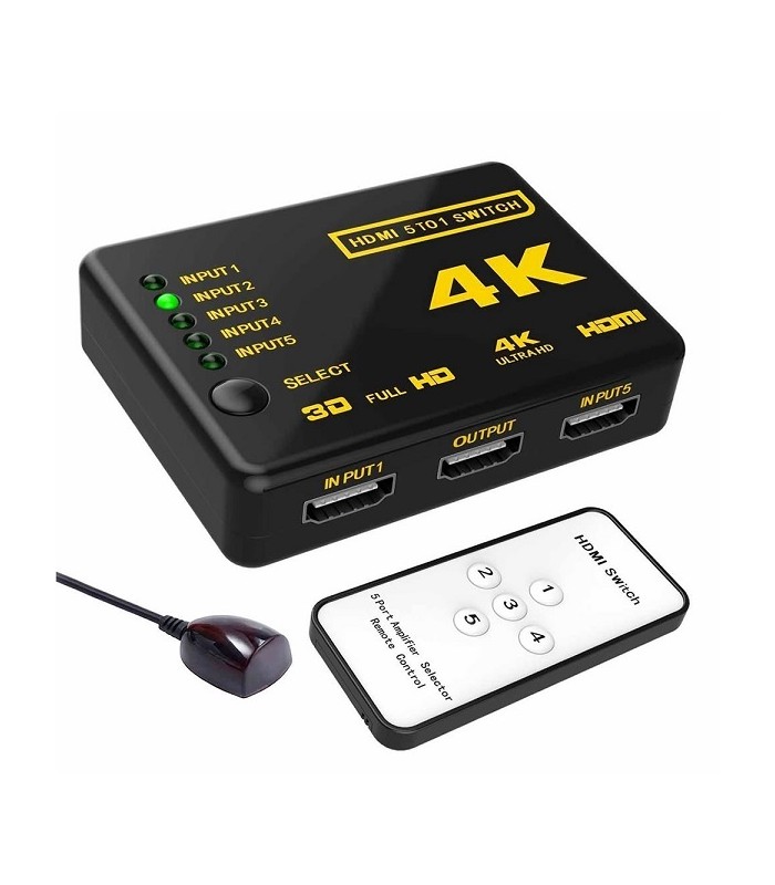 سوئیچ HDMI پنج پورت برای اتصال 5 دستگاه به 1 نمایشگر