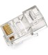فروش عمده سوکت ته باز RJ45 بدون شیلد دی نت , قیمت کانکتور شبکه UTP CAT6
