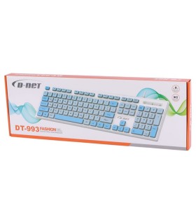فروش عمده کیبورد با سیم DT-993 رنگی دی نت , قیمت کیبورد رنگی با سیم