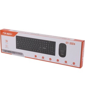 قیمت همکاری ست کیبورد و موس وایرلس DT-2024 دی نت , فروش عمده کیبورد و ماوس بی سیم دی نت