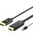 کابل تبدیل تصویر hdmi به displayport نر به همراه کابل usb2 برای تامین برق