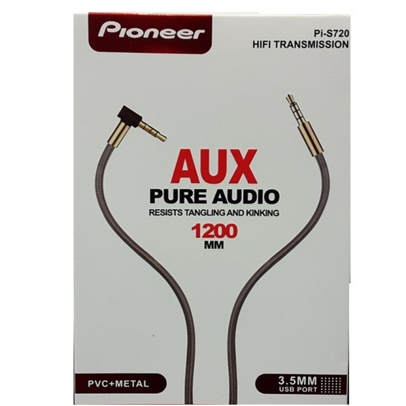کابل استریو aux پایونیر,pioneer aux stereo,کابل 1 به 1 صدا پایونیر فلزی