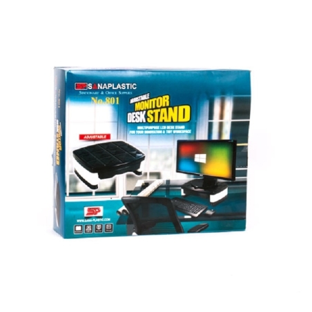 بسته بندی زیر مانیتوری سنا پلاستیک, میز مانیتوری سنا پلاستیک کشو دار 801, زیر مانیتوری قابل تنظیم پلاستیکی