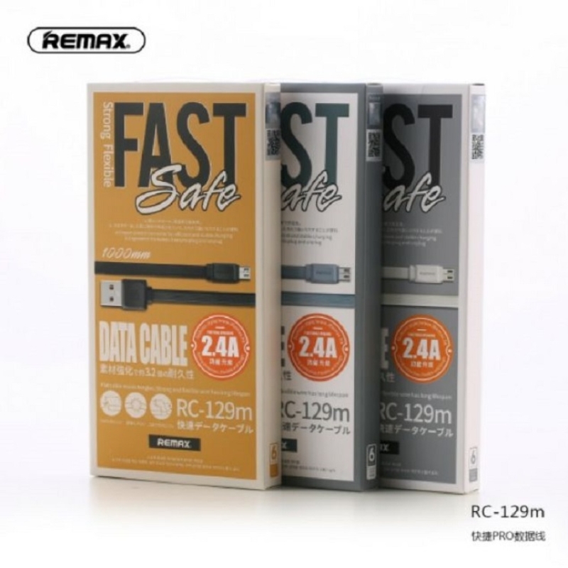 کابل آیفون ریمکس Remax rc129i, قیمت عمده کابل ریمکس ایفونی 129 , کابل شارژ گوشی اپل