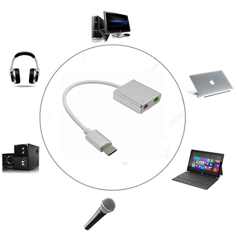 تبدیل تایپ سی به هدست , کارت صدا typec, تبدیل هدسفون به پورت گوشی