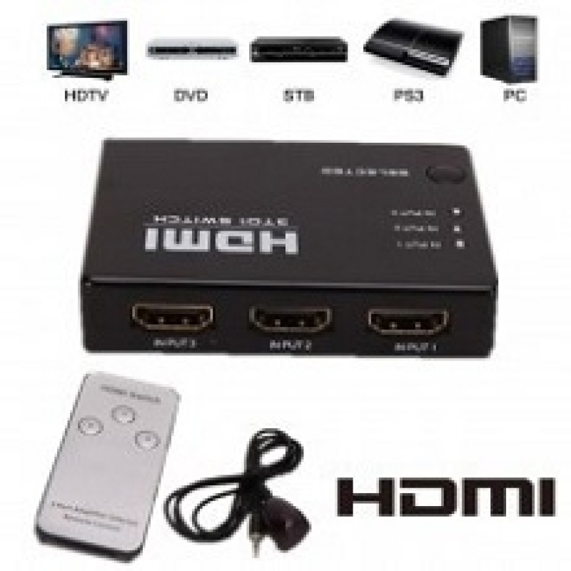 مشخصات سوئیچ HDMI 3PORT Wipro ,خرید هاب 3 پورت اچ دی ام ای, کم بودن پورت تلویزیون