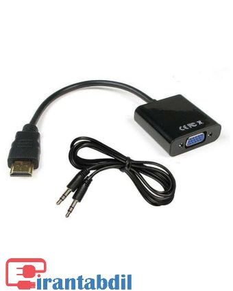 کابل تبدیل HDMI male به VGA female همراه با صدا, مشخصات خرید کابل اچ دی ام ای به وی جی ای به همراه خروجی صدا mansar