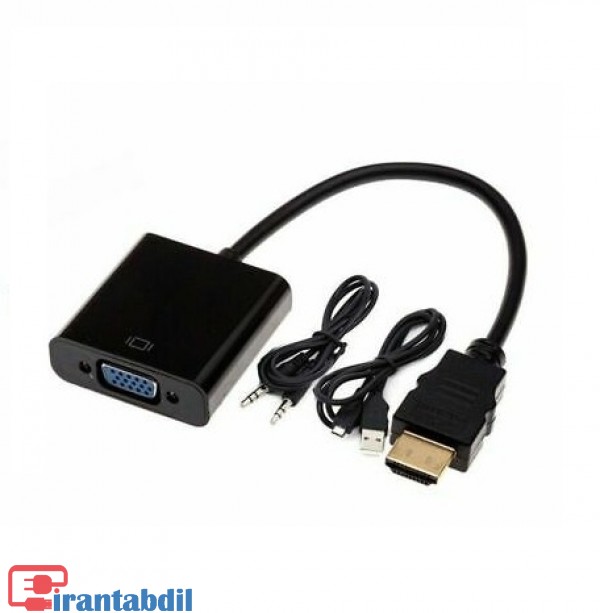 خرید عمده تبدیل HDMI به VGA  پاور دار مخصوص پلی استیشن مارک دی نت, اتصال پلی فور به مانیتور, وصل کردن PS4 به مانیتور