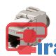 خرید عمده کیستون با زاویه 180 درجه cat6 شیلدار برند کی نت,مشخصات فنی کیستون کت سیکس شیلدار 180 درجه کی نت,کیستون فلزی کی نت